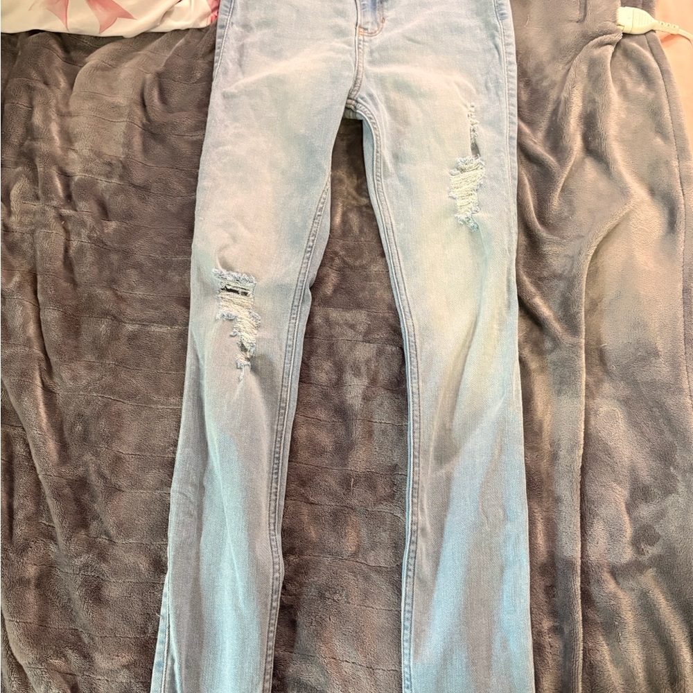 Hollister Light Blue Ripped Skinny Jeans